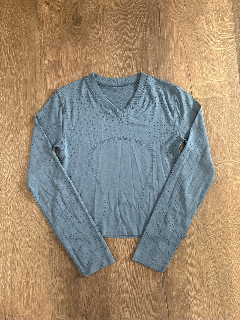 lululemon athletica Perforated V-Neck swiftly tech Long Sleeve Top in Slate Blue